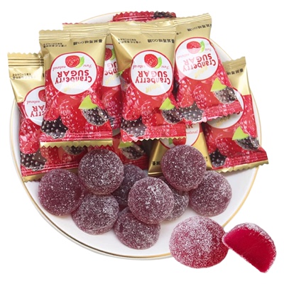 OCOCO蔓越莓果汁酸甜QQ软糖结婚喜糖精装礼包糖果网红爆款小零食