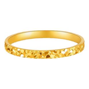 老庙黄金足金碎碎冰戒指5D精致时尚爆闪璀璨岁岁平安碎金金