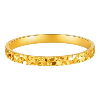 老庙黄金足金碎碎冰戒指5D精致时尚爆闪璀璨岁岁平安碎金金