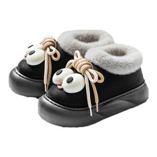 防水棉拖鞋女款冬季外穿毛绒包跟2024新款家居厚底防滑保暖棉鞋女