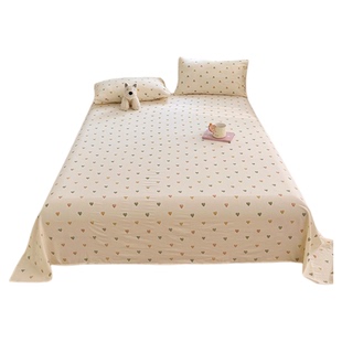 A类纯棉双层纱床单单件学生宿舍全棉被单纯色枕套三件套2025新款4