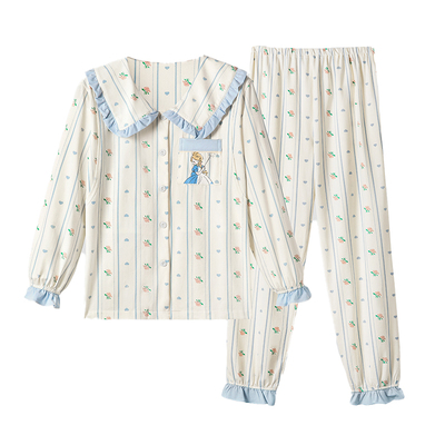 宫熏四季长袖95棉花边领