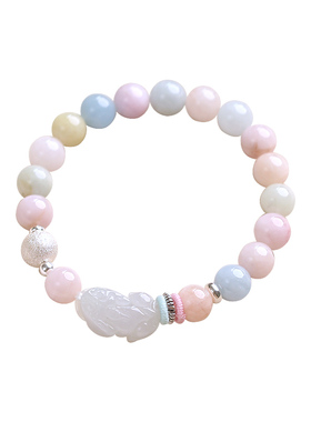 瞐原创糖果色摩根石招财貔貅手链