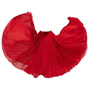 古典舞蹈大摆裙灯火里的中国万疆大鱼演出服720度紫色半身跳舞裙