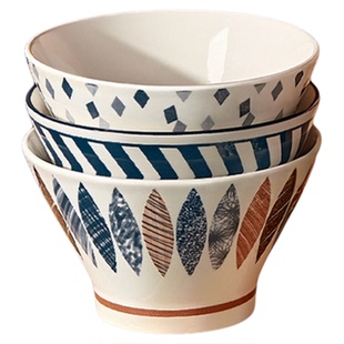 日式陶瓷米饭碗家用2026新款斗笠碗个人专用吃饭小碗釉下彩高脚碗