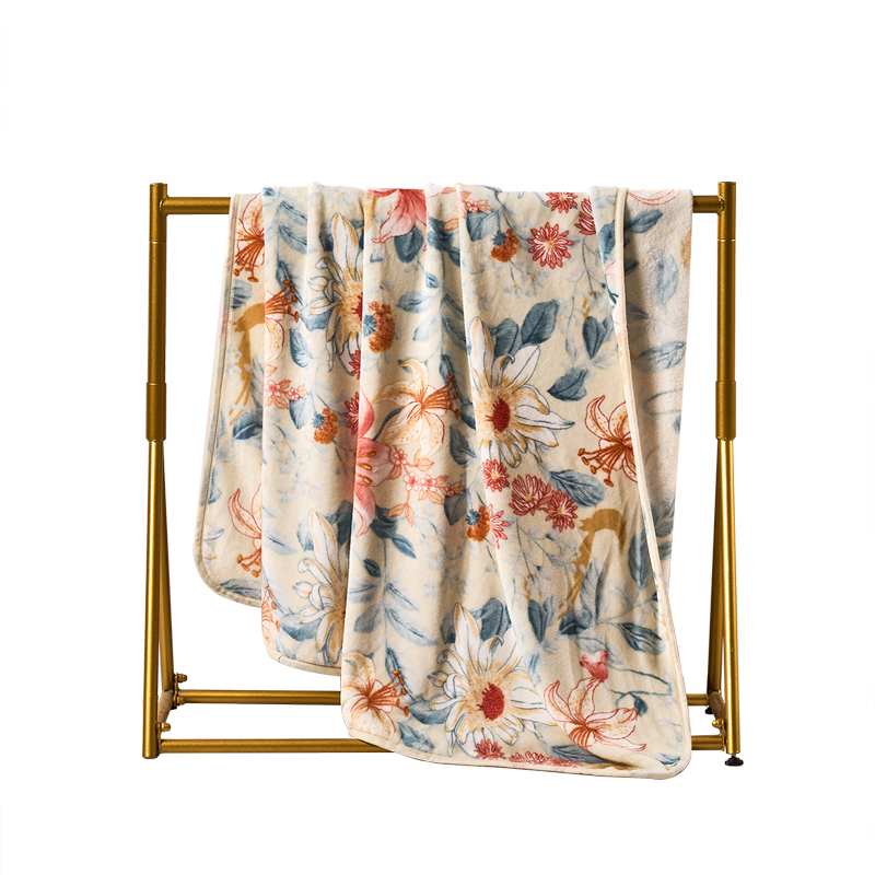 富安娜舒柔毯毛毯宿舍盖毯沙发午休毯加厚法兰绒空调毯子毛巾被