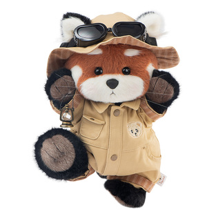 TeddyTales莉娜熊毛绒小熊猫玩偶探险家挂件公仔可爱生日新年礼物