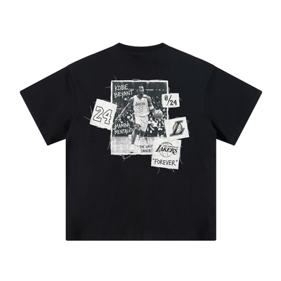 科比8 remake美式潮流印绣花宽松短袖T恤男情侣百搭上衣GRUISYDER