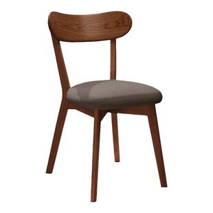 实木餐椅家用中古胡桃木餐桌椅子复古木质软包茶桌凳子靠背书桌椅