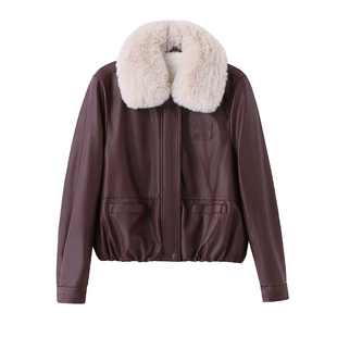 海宁真皮皮衣女冬季2025年新款洋气加绒加厚绵羊皮女士小个子外套