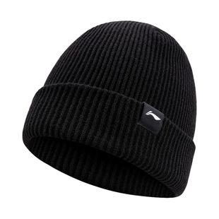 李宁帽子男款冬季针织帽防寒保暖毛线帽女棉帽冬天高级感冷帽男士