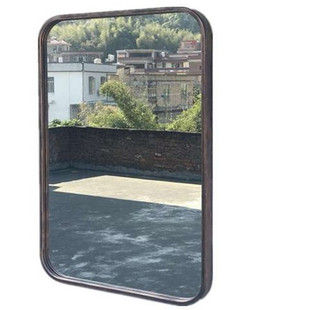 北欧浴室镜化妆镜洗手间镜子长方形半圆形艺术卫生间镜子拱形镜子