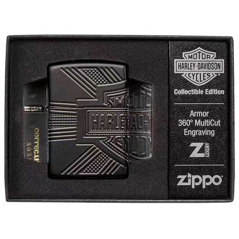 正品zippo哈雷盾牌煤油打火机