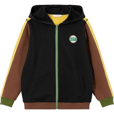 播童装落肩全棉连帽领拉链外套