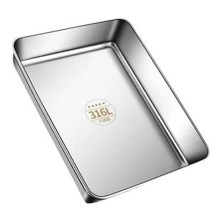 316特厚不锈钢长方盘凉菜盘托盘蒸菜多用盘毛巾盘平底提拉米苏盒