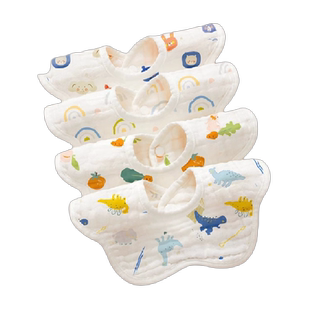 爱贝迪拉婴儿纯棉纱布围嘴围兜宝宝新生儿口水巾防吐奶垫a类秋冬