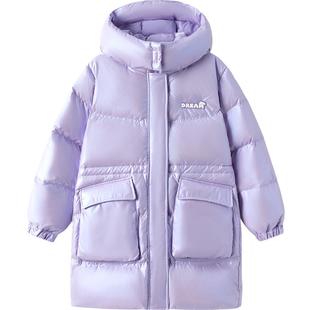 巴拉巴拉儿童羽绒服女童男童2025年新款中长款外套宝宝红色拜年服