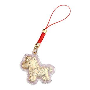 2026年爆款仿金999马上有钱马年卡通小马吊坠包包手机挂件挂饰绳