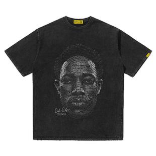 摇滚计划球星德罗赞大头像复古短袖vintage篮球衣重磅T恤高街潮男