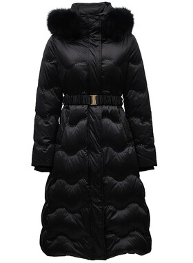 【奶油羽绒】VeroModa冬亮片刺绣收腰显瘦轻盈长款羽绒服