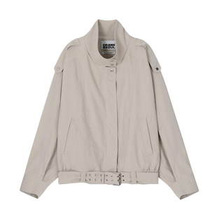 米现货CRANK 26春新品高领束腰夹克宽松休闲外套韩国代购