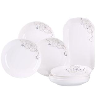 家用清仓6个菜盘1鱼盘组合餐具特价大盘子套装创意陶瓷饭盘微波炉