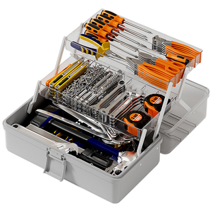 五金工具箱螺丝大容量收纳盒家用手提式车载透明盖塑料多层收纳箱