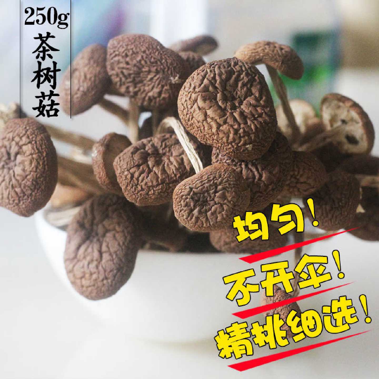 茶树菇干货不开伞农家自种新货茶薪菇干货250g特产香菇