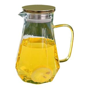 夏季冷水壶玻璃耐高温家用大容量凉水杯泡茶壶套装防摔壶轻奢ins