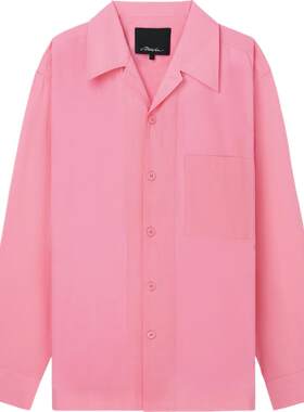 3.1 Phillip Lim 春夏男宽松混纺平纹布粉色衬衫