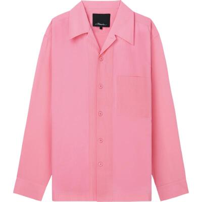 【折扣】3.1 Phillip Lim 男宽松混纺平纹布粉色衬衫