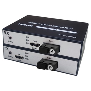 华杰恒讯 高清HDMI音频视频光端机1080P带USB接口单模SC光纤接口20KM带USB光端机/4K单芯光纤收发器延长器