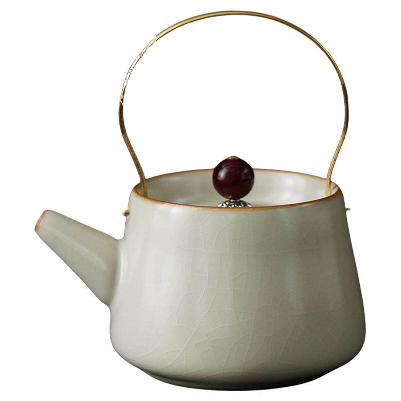 2025新款汝窑功夫茶具套装陶瓷茶壶盖碗茶杯茶盘轻奢高档家用喝茶