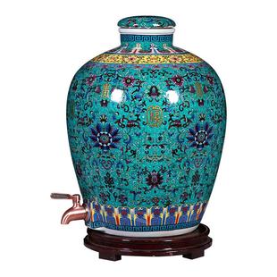 加厚密封陶瓷酒坛子10斤20/30/50/100景德镇泡酒瓶存酒缸罐带龙头