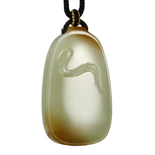 玉说和田玉平安牌吊坠男款玉坠糖青白玉无事牌祥云牌平步青云挂件