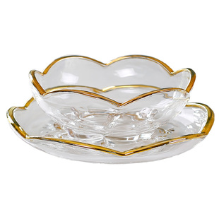 高级感玻璃甜品碗碟水果盘小精致美容院燕窝碗零食盘养生粥糖水碗