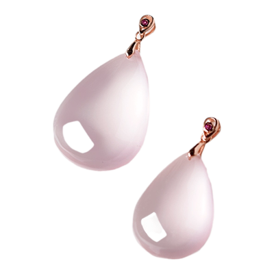 粉水晶吊坠女男s925银粉晶项坠东海水晶玛瑙翡翠玉石玉髓挂件项链