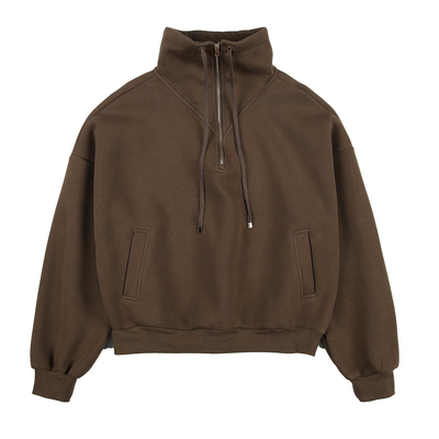 阿于呆复古550g重磅半拉链卫衣