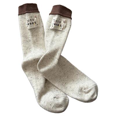 后跟贴布字母袜子女秋冬