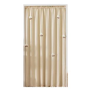 日系门帘双面棉纱家用半截帘免打孔布帘卧室厨房遮挡柜帘四季通用