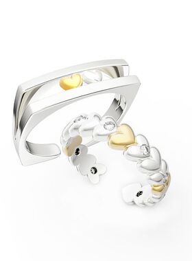 BLANKINBLANK925银爱心情侣戒指