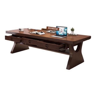 去客厅化大长书桌带抽屉一体家用客厅书桌长工作台休闲书房书法桌