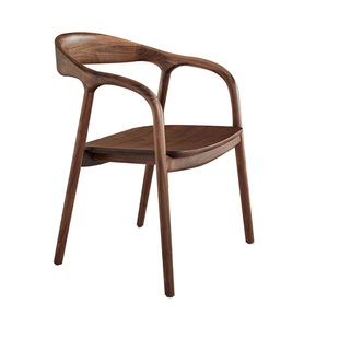 北美进口黑胡桃木餐椅现代简约家用休闲舒适学习书桌椅餐厅办公椅