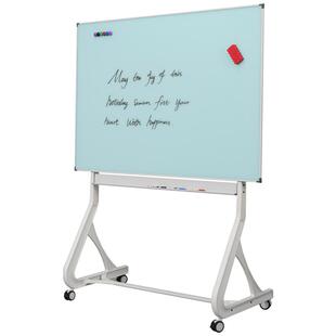 京庆天创新升级S型磁性钢化玻璃白板写字板移动支架式带轮儿童黑板家用教学办公会议记事展示板可书写白板