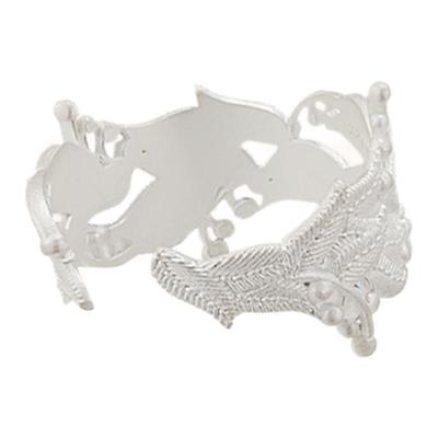 铃兰之息｜宽绣纹烧白戒指