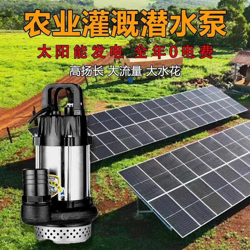 太阳能户外农用灌溉抽水泵鱼塘循环水2寸3寸24V48V60V直流抽水机