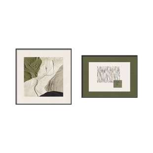 现代简约卧室床头装饰画抽象艺术主卧房间壁画肌理感餐厅组合挂画