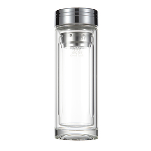 名到MIODO 双层玻璃杯 随手泡茶防烫隔热加厚底 MD-85204 300ml