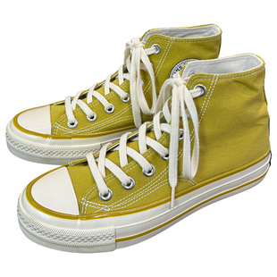 古金黄时尚青春潮流百搭韩版平底小众港风休闲复古新款系带帆布鞋