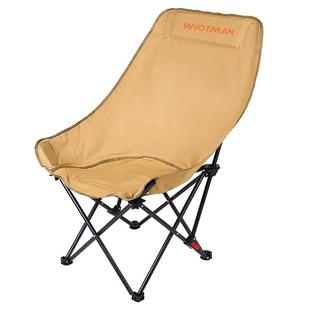 沃特曼户外折叠椅高背月亮椅便携式钓鱼椅子露营野餐沙滩儿童躺椅